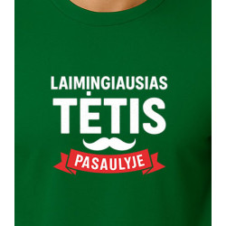 Tumši zaļš Happy Daddy T-krekls (balts)