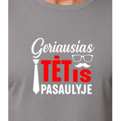Pelēks T-krekls Labākais tētis pasaulē (balts)