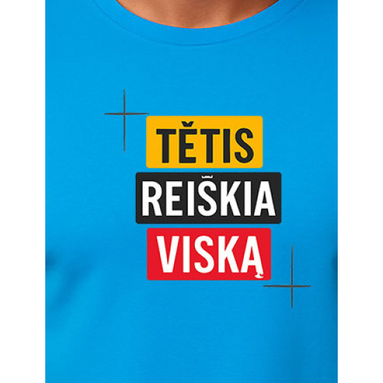 Gaiši zils T-krekls Tētis nozīmē visu PK4008 - Piezīmes vīriešiem Gaiši zils T-krekls Tētis nozīmē visu PK4008