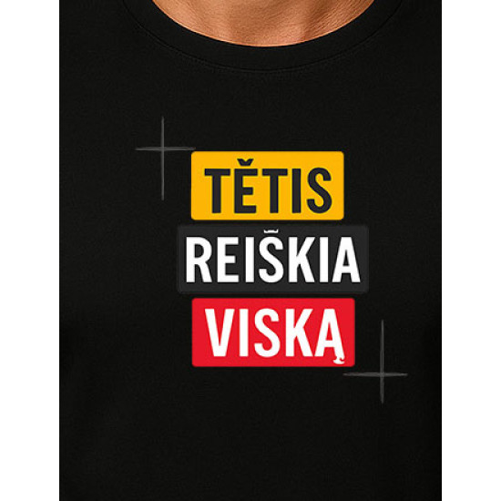 Melnais T-krekls Tētis nozīmē visu PK4008 - Piezīmes vīriešiem Melnais T-krekls Tētis nozīmē visu PK4008