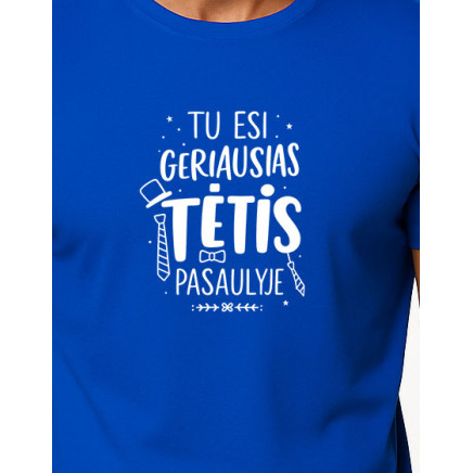 Vīriešu zils T-krekls Best Dad (balts) PK4002