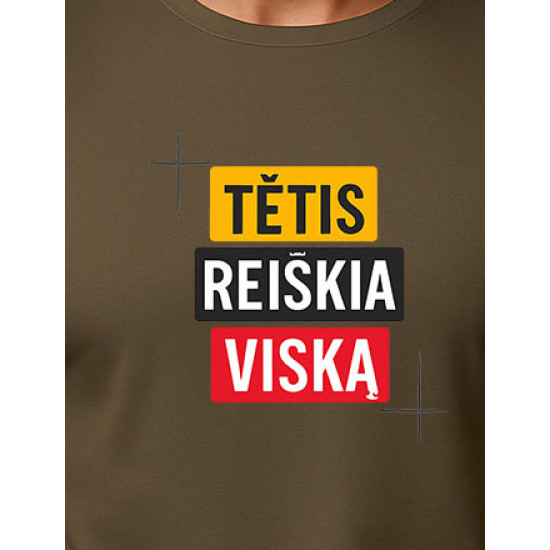 Haki T-krekls Tētis nozīmē visu PK4008 - Piezīmes vīriešiem Haki T-krekls Tētis nozīmē visu PK4008