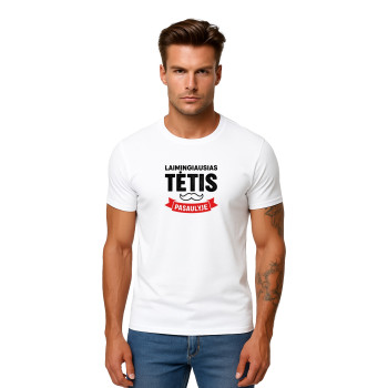Balts Happy Daddy T-krekls (melns)