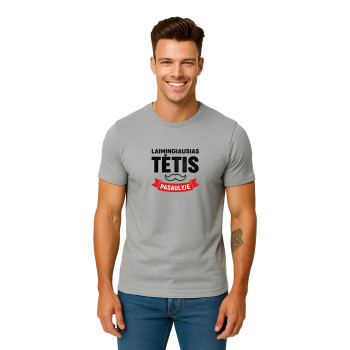 Pelēks Happy Daddy T-krekls (melns)