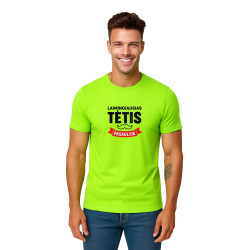 Neonowa zielona koszulka Happy Daddy (czarna)