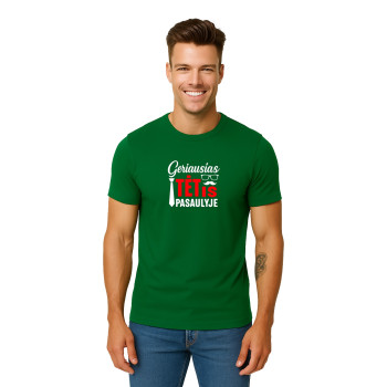 Tumši zaļš T-krekls World's Best Dad (balts)