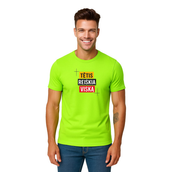 Neon green T-shirt Dad means everything PK4008