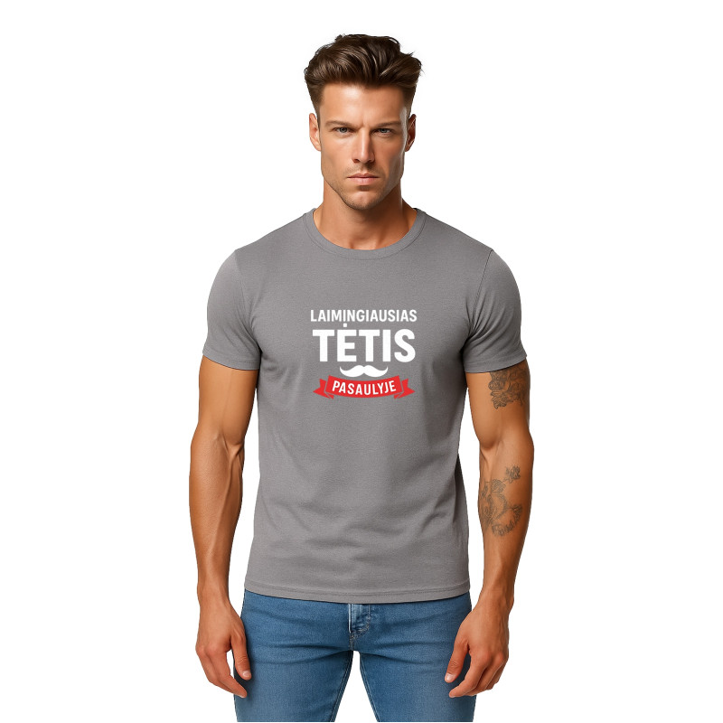 Pelēks Happy Daddy T-krekls (balts) PK4006
