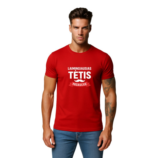 Sarkans Happy Daddy T-krekls (balts) PK4006 - Piezīmes vīriešiem Sarkans Happy Daddy T-krekls (balts) PK4006