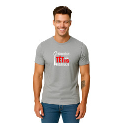 Gaiši pelēks T-krekls Labākais tētis pasaulē (balts)