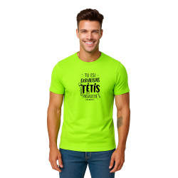 Męska neonowa zielona koszulka Best Dad (czarna)