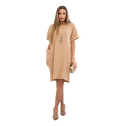 Brūna kleita ar kabatām un kulonu Deli Brūna kleita ar kabatām un kulonu Deli