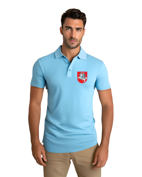 Vīriešu gaiši zils polo krekls Herb