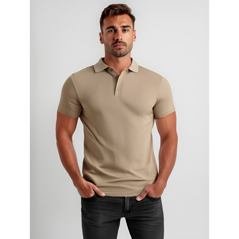 Vīriešu brūns polo krekliņš Casual JS/8T80