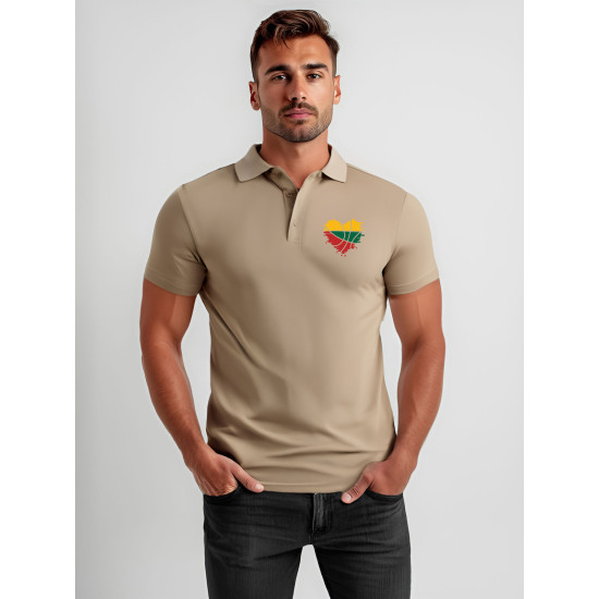 Vīriešu brūns polo krekls Heart JS/8T80 - T-krekls Vīriešu brūns polo krekls Heart JS/8T80