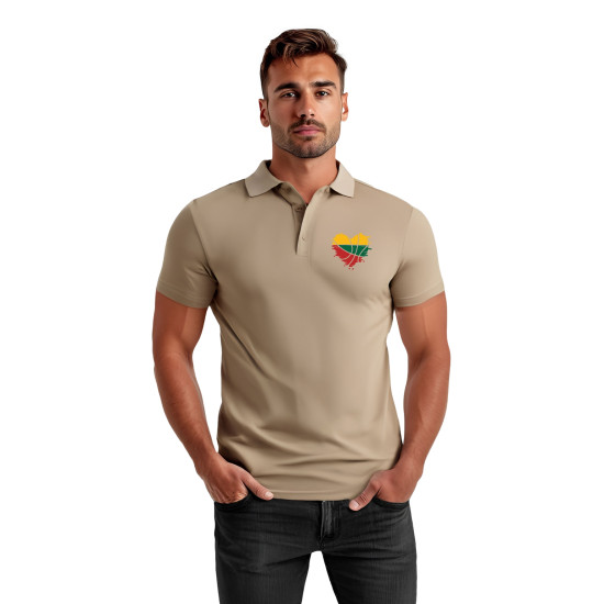 Vīriešu brūns polo krekls Heart JS/8T80 - T-krekls Vīriešu brūns polo krekls Heart JS/8T80