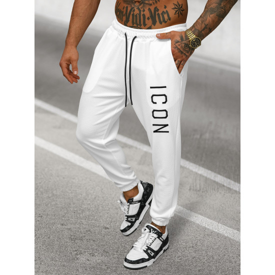 Vīriešu baltas treniņbikses Icon Bikses