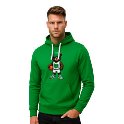 Vīriešu zaļš džemperis ar kapuci zaļš balts Teddy Bear-Ball