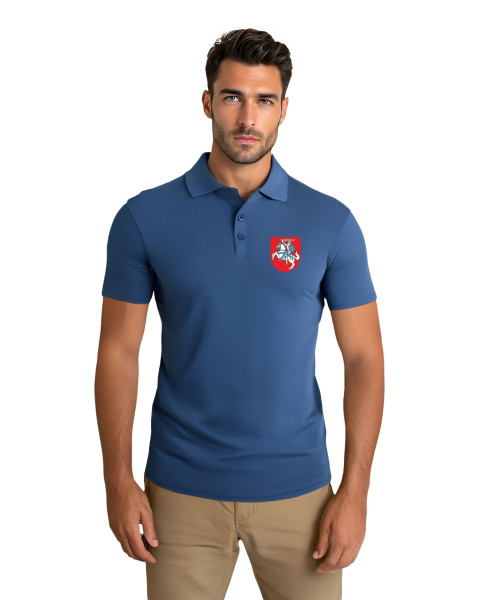 Vīriešu zils polo krekls Herb