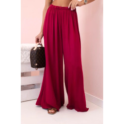 Sieviešu platās bordo krāsas bikses Andi 