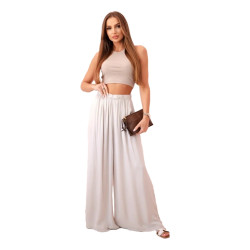 Sieviešu platās bikses Andi brūnā krāsā 