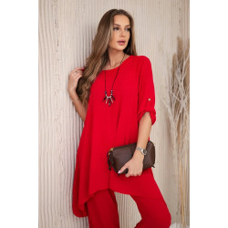 Sieviešu komplekts sarkanā krāsā Elis Sieviešu komplekts sarkanā krāsā Elis