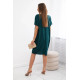 Dark green dress with pockets and pendant Deli 28761 - For women Dark green dress with pockets and pendant Deli 28761