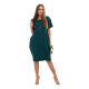 Dark green dress with pockets and pendant Deli 28761 - For women Dark green dress with pockets and pendant Deli 28761