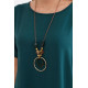 Dark green dress with pockets and pendant Deli 28761 - For women Dark green dress with pockets and pendant Deli 28761
