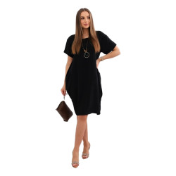 Melna kleita ar kabatām un kulonu Deli Melna kleita ar kabatām un kulonu Deli