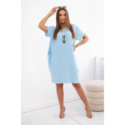 Gaiši zila kleita ar kabatām un kulonu Deli Gaiši zila kleita ar kabatām un kulonu Deli