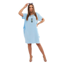 Gaiši zila kleita ar kabatām un kulonu Deli Gaiši zila kleita ar kabatām un kulonu Deli