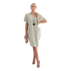 Pelēka kleita ar kabatām un kulonu Deli Pelēka kleita ar kabatām un kulonu Deli