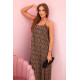 Women's brown dress with shoulder straps Zebra 32706 - Dresses and tunics Women's brown dress with shoulder straps Zebra 32706
