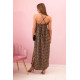 Women's brown dress with shoulder straps Zebra 32706 - Dresses and tunics Women's brown dress with shoulder straps Zebra 32706