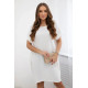 White dress with pockets Safira 28183 - For women White dress with pockets Safira 28183