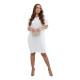 White dress with pockets Safira 28183 - For women White dress with pockets Safira 28183