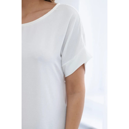 White dress with pockets Safira 28183 - For women White dress with pockets Safira 28183