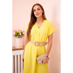 Sieviešu dzeltena kleita ar jostu Amber Sieviešu dzeltena kleita ar jostu Amber