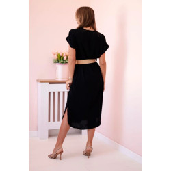 Sieviešu melna kleita ar jostu Amber Sieviešu melna kleita ar jostu Amber