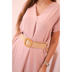 Sieviešu gaiši rozā kleita ar jostu Amber Sieviešu gaiši rozā kleita ar jostu Amber