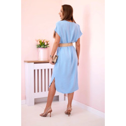 Sieviešu gaiši zila kleita ar jostu Amber Sieviešu gaiši zila kleita ar jostu Amber