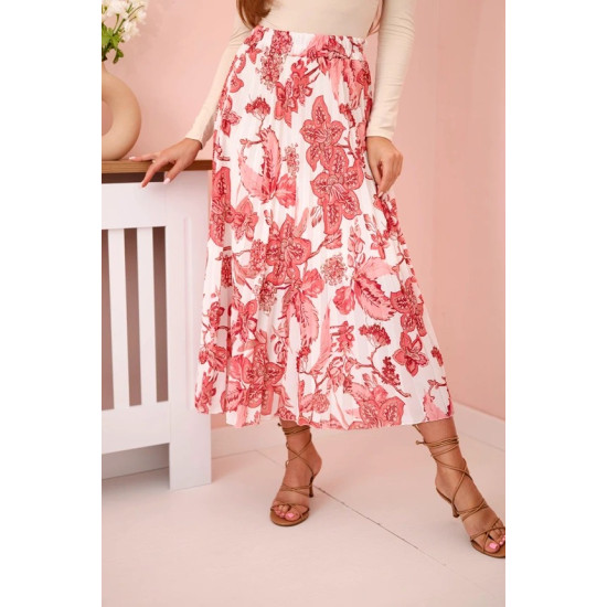 Sieviešu rozā svārki Flower 31544 - Sievietēm Sieviešu rozā svārki Flower 31544