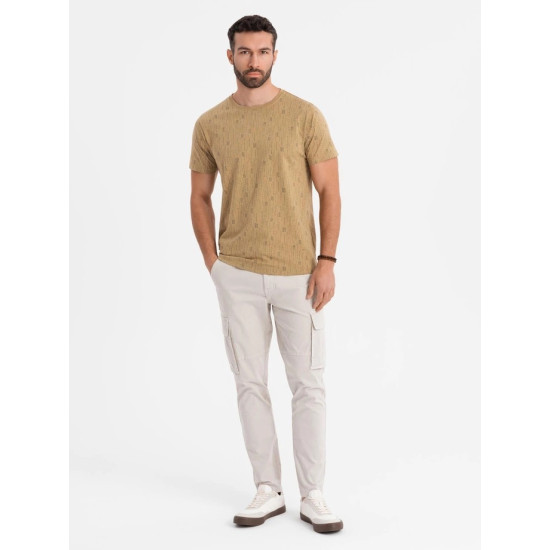 Brūns vīriešu T-krekls Authentic V3 OM-TSFP-0225 - Vīriešiem Brūns vīriešu T-krekls Authentic V3 OM-TSFP-0225