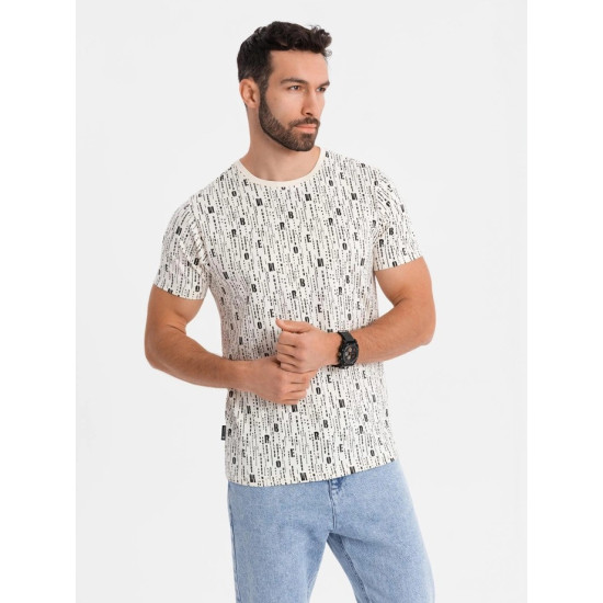Vīriešu balts T-krekls Authentic V1 OM-TSFP-0225 - Vīriešiem Vīriešu balts T-krekls Authentic V1 OM-TSFP-0225
