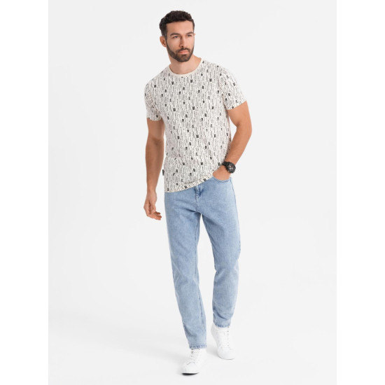 Vīriešu balts T-krekls Authentic V1 OM-TSFP-0225 - Vīriešiem Vīriešu balts T-krekls Authentic V1 OM-TSFP-0225