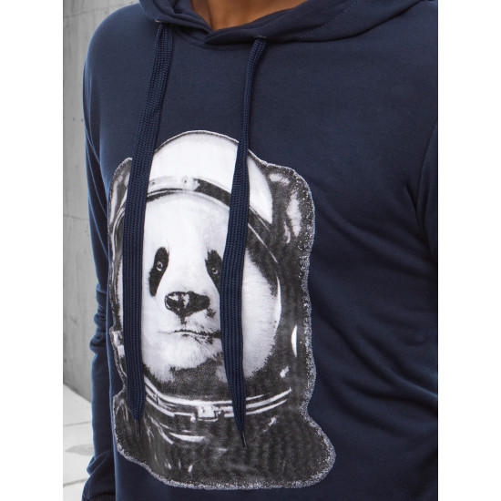 Vīriešu tumši zils džemperis Panda BX5131 - Vīriešu džemperi| Džemperi tiešsaistē Vīriešu tumši zils džemperis Panda BX5131