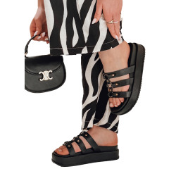 Sieviešu melnas čības Platofi Sieviešu melnas čības Platofi