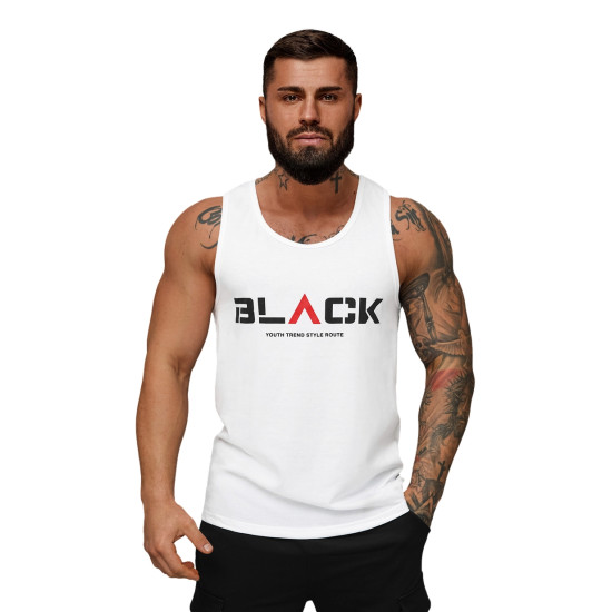Vīriešu balts krekls bez piedurknēm Black2 JS/8B1707/1Z - T-krekls Vīriešu balts krekls bez piedurknēm Black2 JS/8B1707/1Z