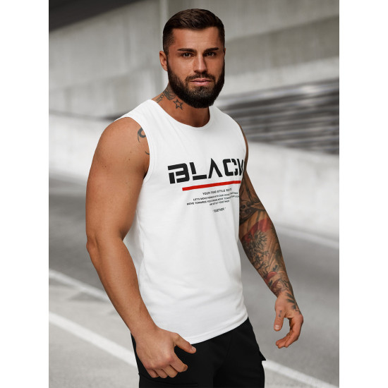 Balts vīriešu krekls bez piedurknēm Black JS/8B1712/1 - T-krekls Balts vīriešu krekls bez piedurknēm Black JS/8B1712/1
